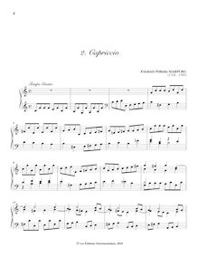 Partition , Capriccio (C major), Fughe e Capricci, Op.1, F major