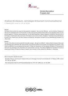 Analyse de discours, sémiologie et tournant communicationnel - article ; n°100 ; vol.18, pg 523-545