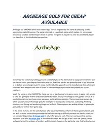 Arcgeage Gold for Cheap Available