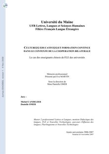 UFR Lettres Langues et Sciences Humaines Filière Français Langue Étrangère