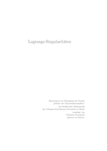 Lagrange-Singularitäten [Elektronische Ressource] / vorgelegt von Christian Sevenheck