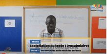 CE - Français : Exploitation du texte (vocabulaire) - Les mots liés au travail des enfants