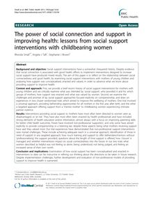 The power of social connection and support in improving health: lessons from social support interventions with childbearing women