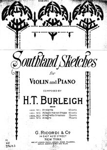 Partition complète, Southland sketches par Harry Thacker Burleigh