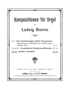 Partition complète, Andante cantabile, G major, Bonvin, Ludwig