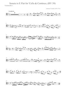 Partition violoncelle 1 , partie, violoncelle Sonata en E-flat major