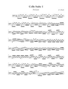 Partition , Prelude, violoncelle  No.1, G major, Bach, Johann Sebastian