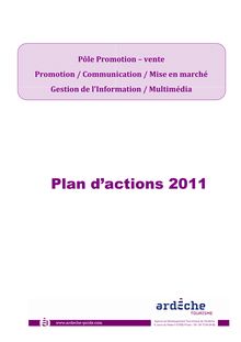 Plan d'actions 2011