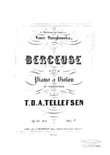 Partition complète, Berceuse, Op.32 No.1, G major, Tellefsen, Thomas Dyke Acland