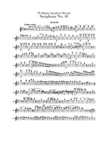 Partition flûte, Symphony No.40, G minor, Mozart, Wolfgang Amadeus par Wolfgang Amadeus Mozart