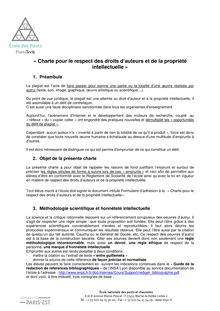 Charte pour le respect des droits d'auteurs - ENPC