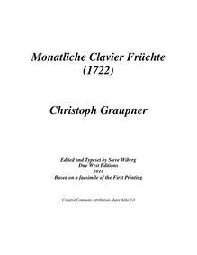 Partition complète, Monatliche Clavier Früchte, Graupner, Christoph