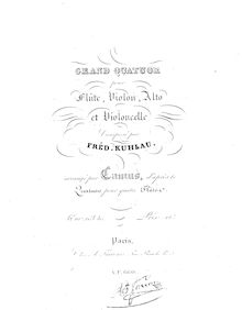Partition parties complètes, Grand quatuor pour 4 flûtes, Op.103 par Friedrich Kuhlau