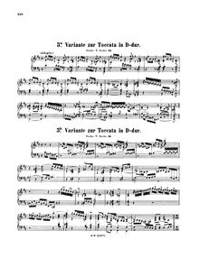 Partition Zwei Varianten zum Adagio-Satz (early version of pour Adagio, BWV 912a), Toccata