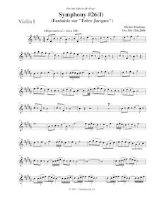 Partition violons I, Symphony No.26, B major, Rondeau, Michel