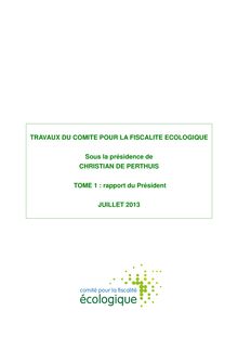 Travaux du Comité pour la fiscalité écologique. : Tome_1