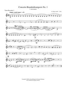 Partition ténor enregistrement  2, Brandenburg Concerto No.1, F major