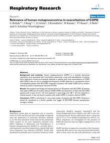 Relevance of human metapneumovirus in exacerbations of COPD