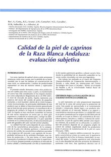 Calidad de la piel de caprinos de la Raza Blanca Andaluza: evaluación subjetiva