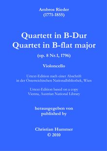 Partition violoncelle, corde quatuor en B-flat major, B flat major