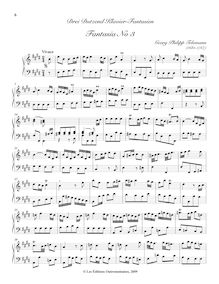Partition Fantasia No.3 (E major), 36 fantaisies, sonates et Concertos pour clavier, TWV 33