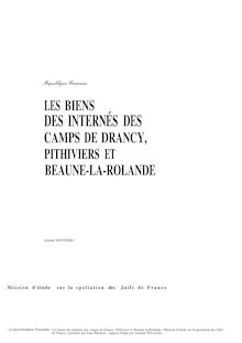 Les Biens des internés des camps de Drancy, Pithiviers et Beaune-la-Rolande