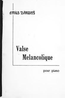 Partition complète, Valse mélancolique, Melancholiskais Valsis, A major
