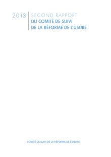 Banque de France : Deuxième rapport du Comité de suivi de la réforme de l’usure – avril 2013