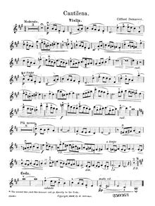 Partition de violon, Cantilena en A major, A major, Demarest, Clifford