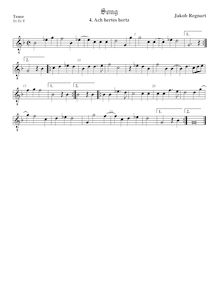 Partition ténor viole de gambe, octave aigu clef, chansons, Regnart, Jacob par Jacob Regnart