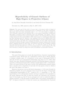 Hyperbolicity of Generic Surfaces of High Degree in Projective Space