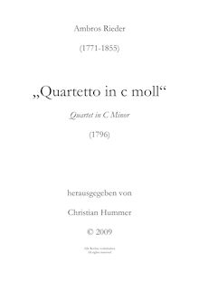Partition complète, corde quatuor en C minor, Quartetto in c-moll