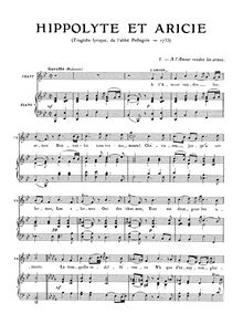 Partition complète, Hippolyte et Aricie, Tragédie en musique en cinq actes et un prologue par Jean-Philippe Rameau