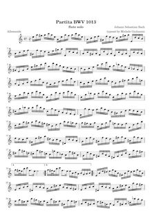 Partition , Allemande, Partita, A minor, Bach, Johann Sebastian