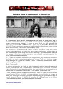 Boleskine House, le manoir maudit de Jimmy Page