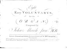 Partition complète, 8 Easy Voluntarys pour pour orgue, Alcock Jr., John