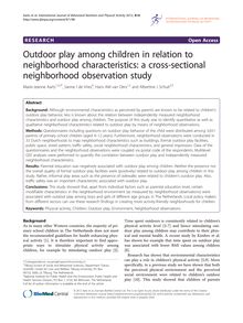 Outdoor play among children in relation to neighborhood characteristics: a cross-sectional neighborhood observation study