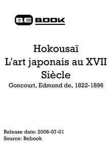 Hokousaï L'art japonais au XVII Siècle