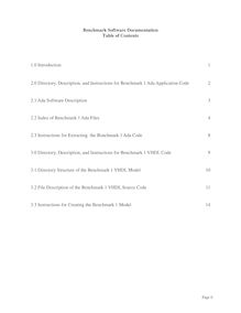 Benchmark Software Documentation Table of Contents 1.0 ...