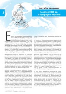 Bilan économique 2005 - Synthèse Régionale : l année 2005 en Champagne-Ardenne