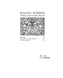 Partition , Berceuse, Three pièces pour orgue, C major, Kinder, Ralph