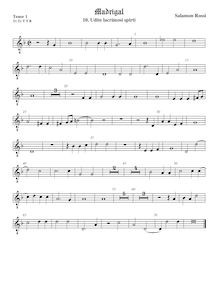Partition ténor viole de gambe 2, octave aigu clef, Madrigali à 5, libro primo