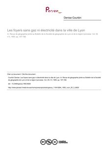 Les foyers sans gaz ni électricité dans la ville de Lyon - article ; n°3 ; vol.25, pg 157-168