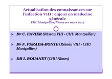Dr C FAVIER Réseau VIH CHU Montpellier