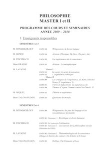 Programme COURS MASTER 09-10