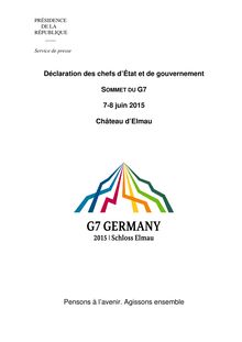 G7 : Déclaration des chefs d État et de gouvernement