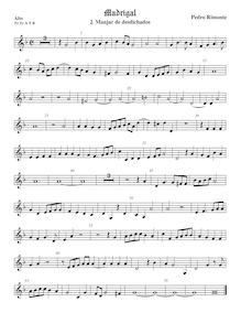Partition ténor viole de gambe 1, aigu clef, madrigaux, Rimonte, Pedro par Pedro Rimonte