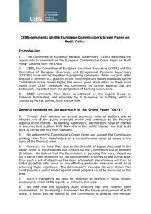 Appendix II CEBS 2010 -324 - CEBS response to EU COM Green Paper on  Audit Policy