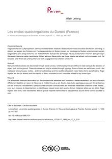 Les enclos quadrangulaires du Dunois (France) - article ; n°1 ; vol.17, pg 447-457