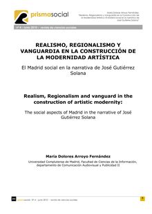 REALISMO, REGIONALISMO Y VANGUARDIA EN LA CONSTRUCCIÓN DE LA MODERNIDAD ARTÍSTICA (Realism, Regionalism and vanguard in the construction of artistic modernity)